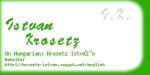 istvan krosetz business card